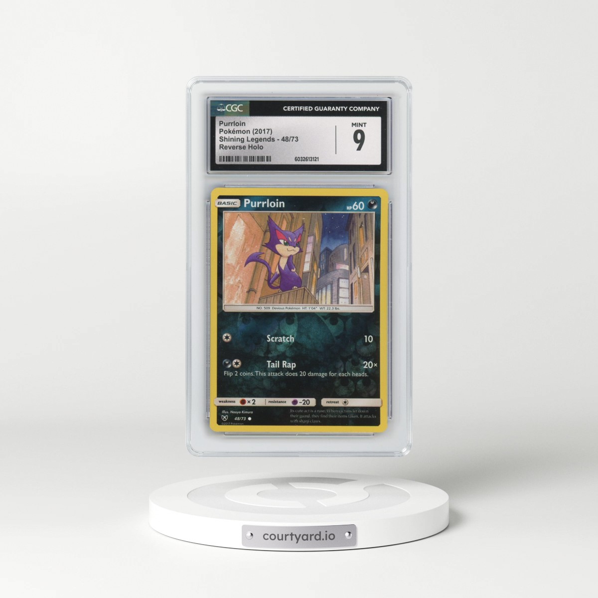 2017 Shining Legends #48/73 Purrloin - Reverse Holo (CGC 9 MINT)