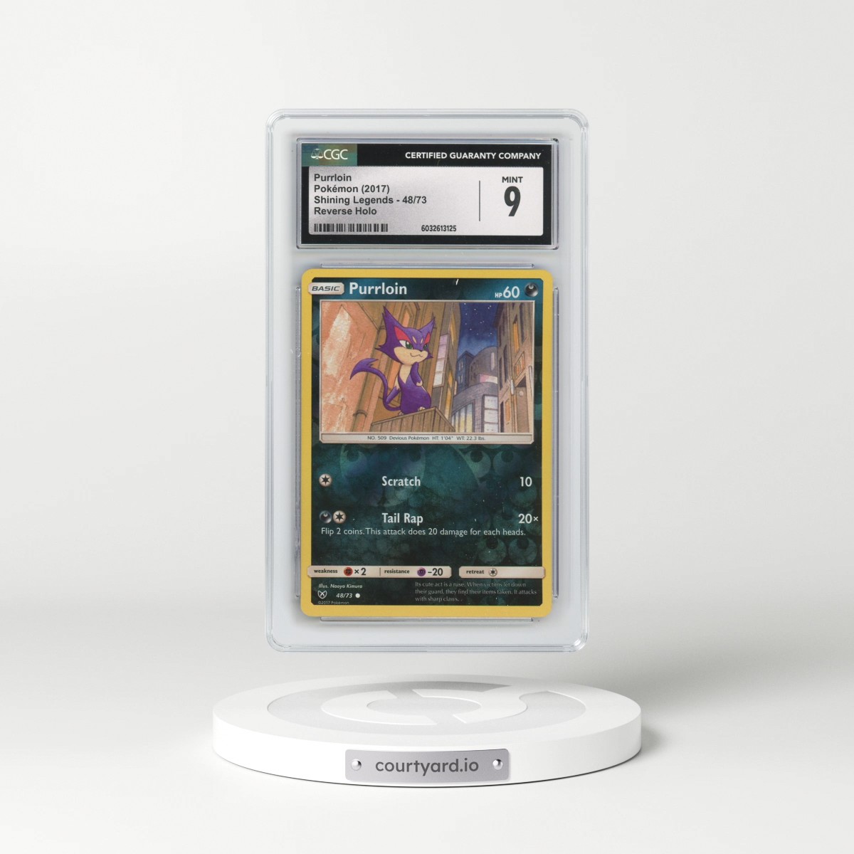 2017 Shining Legends #48/73 Purrloin - Reverse Holo (CGC 9 MINT)