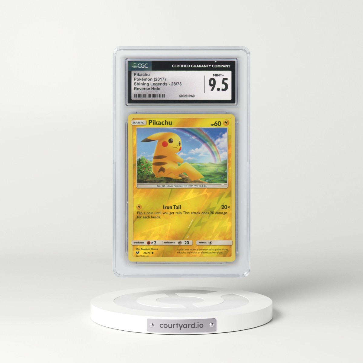 2017 Shining Legends #28/73 Pikachu - Reverse Holo (CGC 9.5 MINT+)