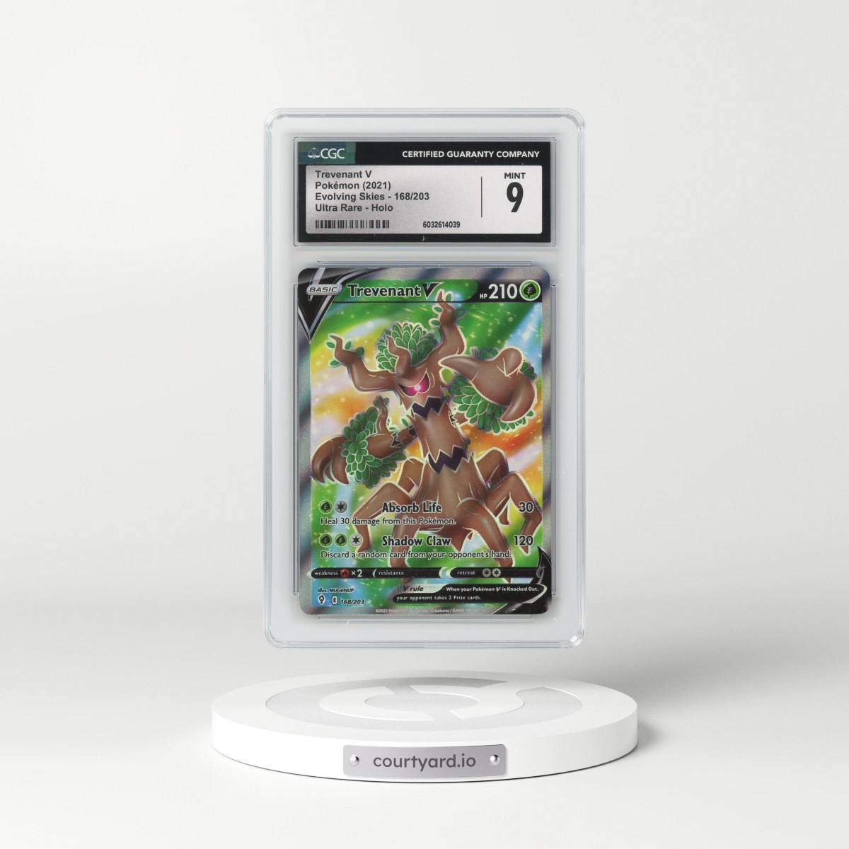 2021 Evolving Skies #168/203 Trevenant V - Ultra Rare Holo (CGC 9 MINT)