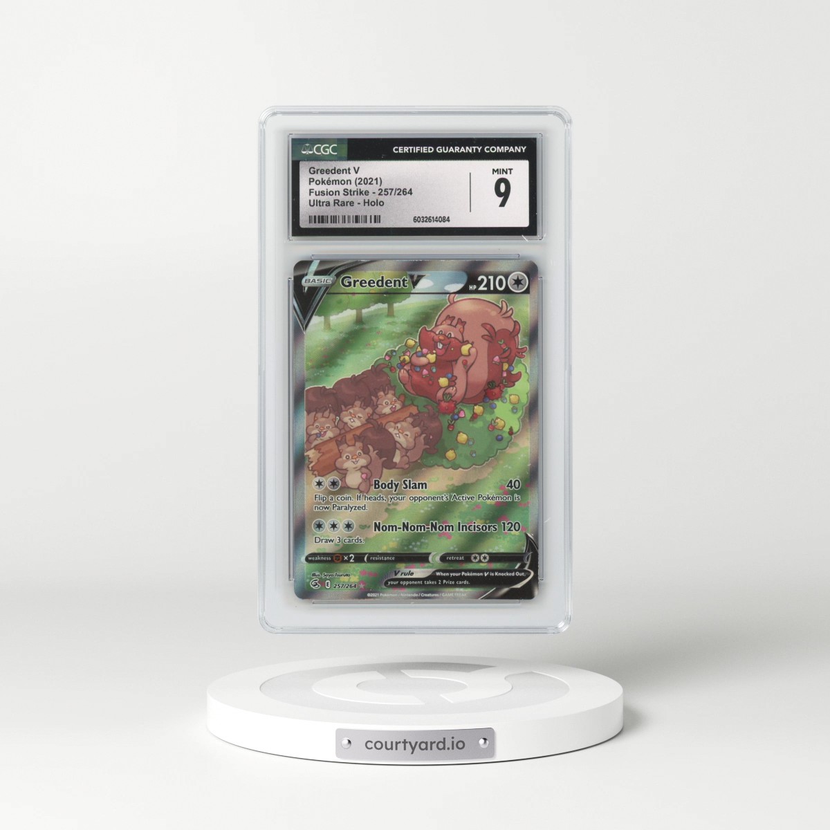 2019 Fusion Strike #257/264 Greedent V - Holo (CGC 9 MINT)