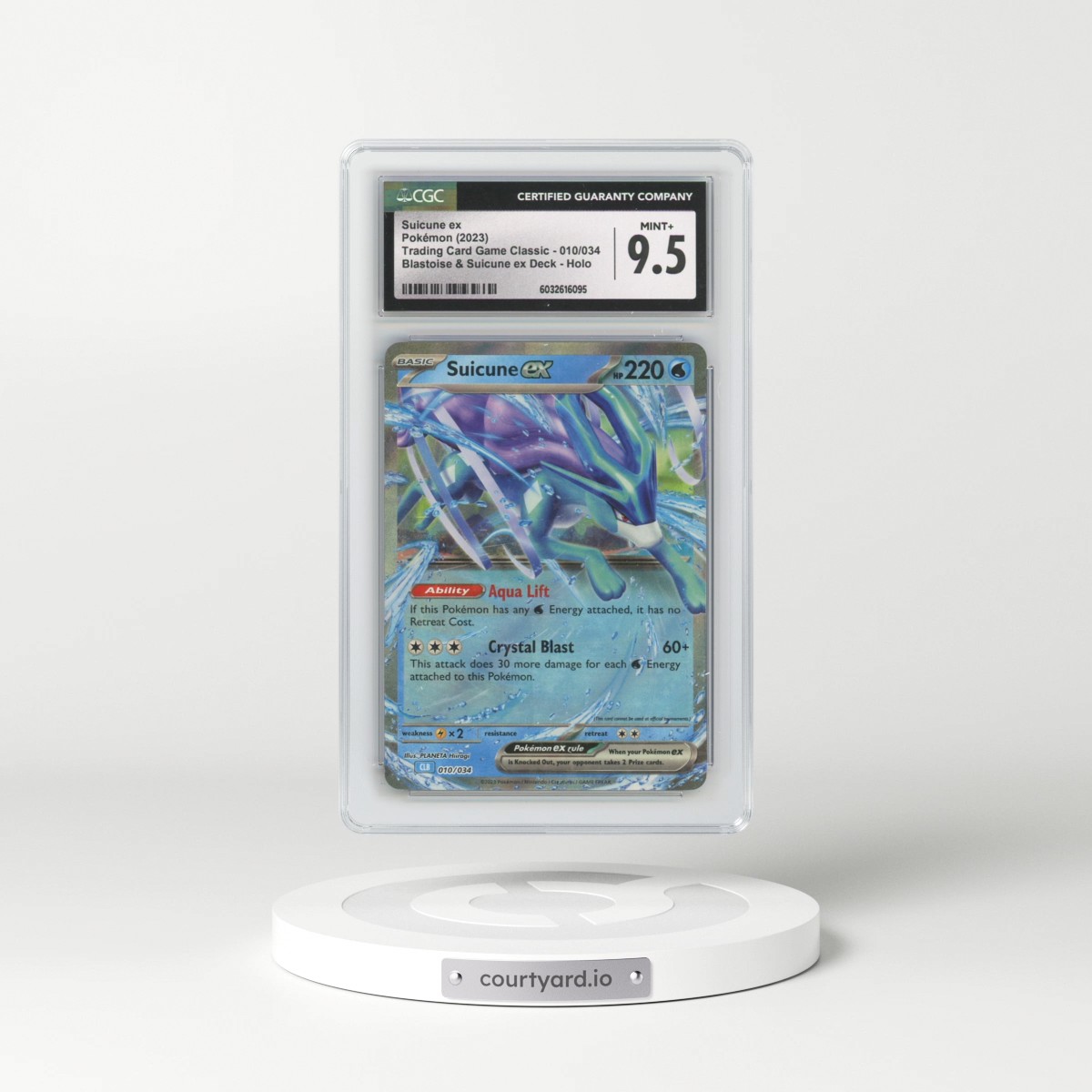 2023 Trading Card Game Classic - CLV, CLC, CLB #010/034 Suicune ex - Blastoise & Suicune ex Deck - CLB Holo (CGC 9.5 MINT+)