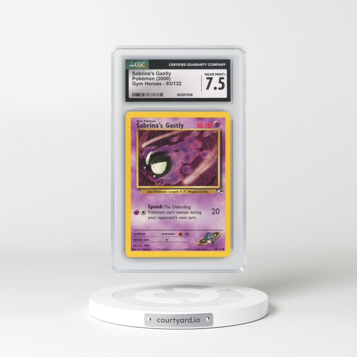 2000 Gym Heroes #93/132 Sabrina's Gastly (CGC 7.5 NM+)