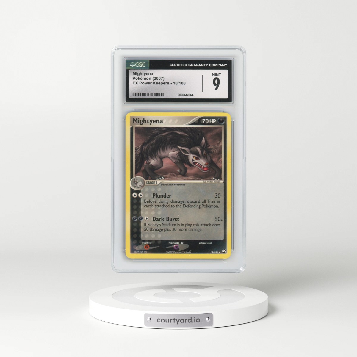 2007 Pokémon EX Power Keepers #18 Mightyena (CGC 9 MINT)