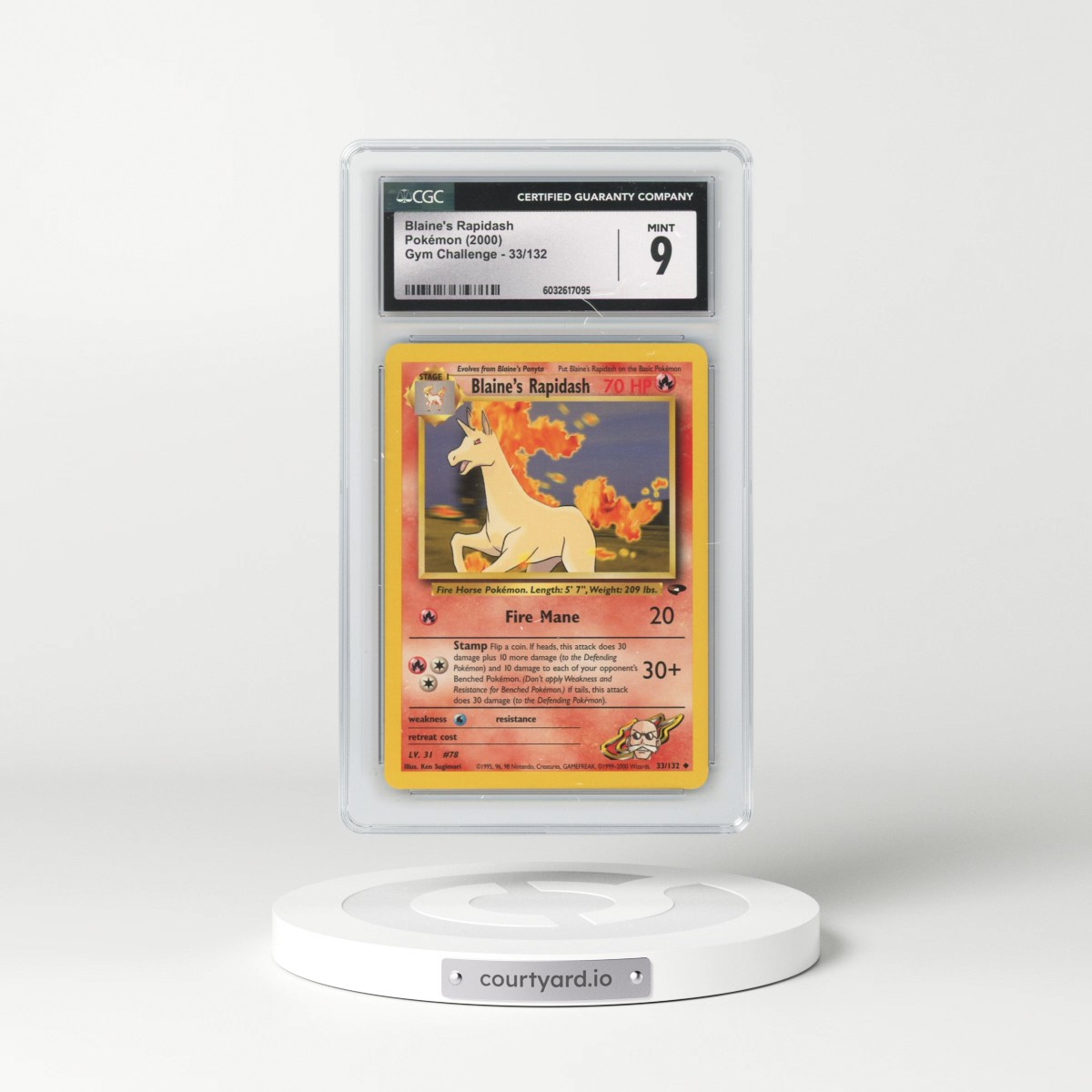 2000 Gym Challenge #33/132 Blaine's Rapidash (CGC 9 MINT)