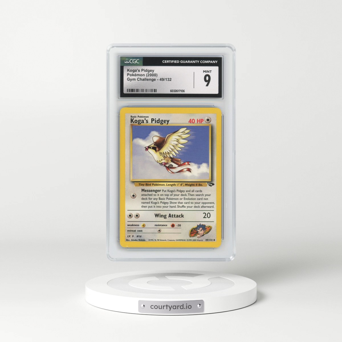 2000 Gym Challenge #49/132 Koga's Pidgey (CGC 9 MINT)