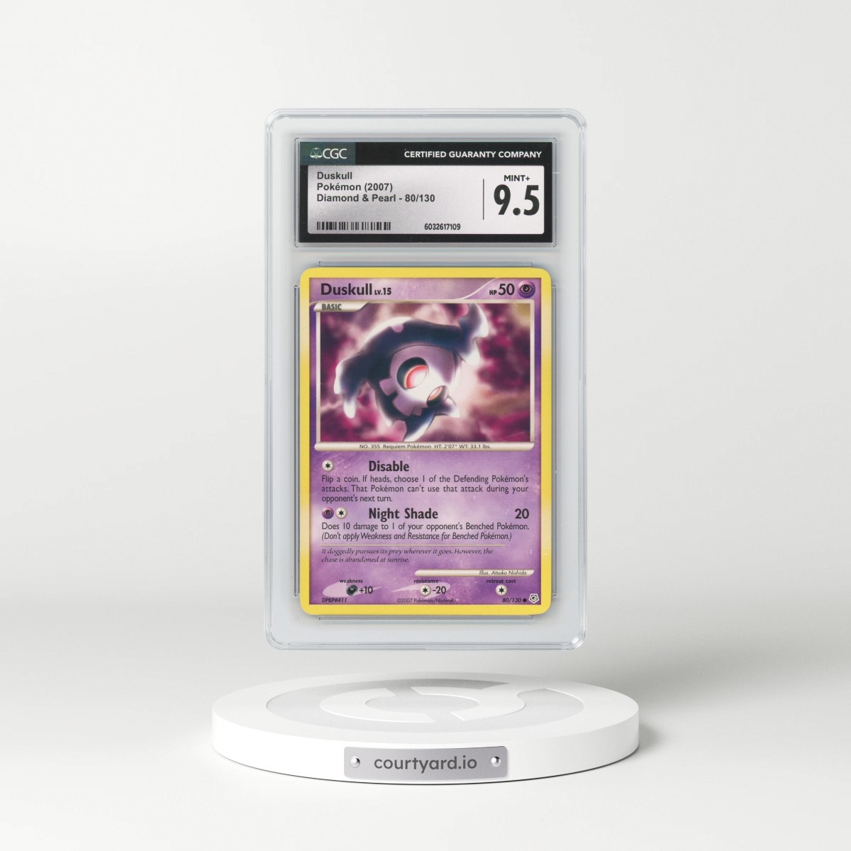 2007 Diamond & Pearl #80/130 Duskull (CGC 9.5 MINT+)