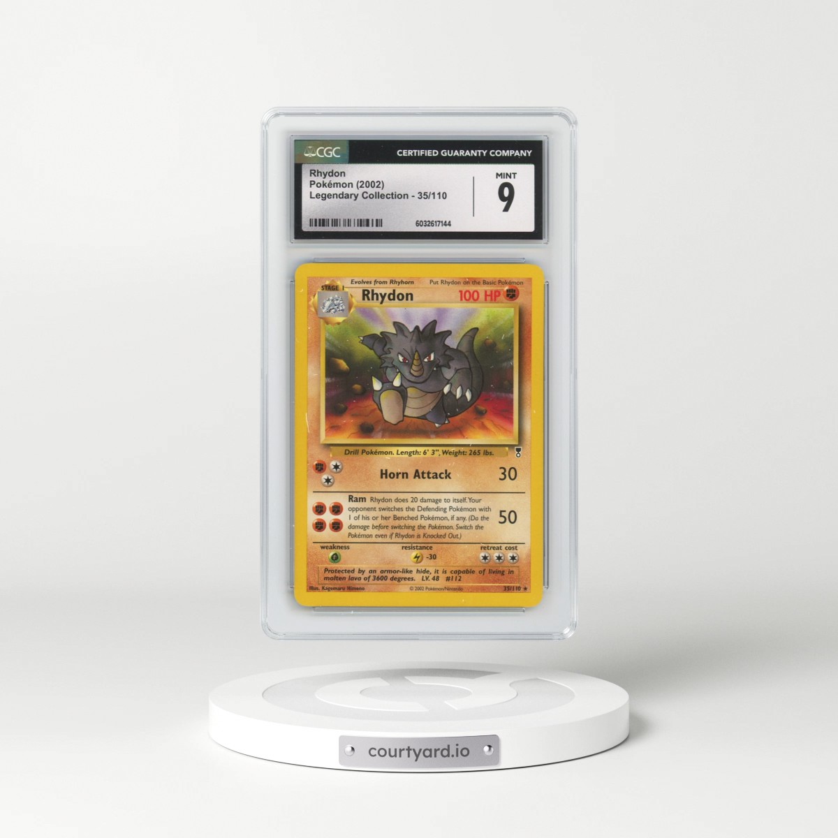 2002 Legendary Collection #35/110 Rhydon (CGC 9 MINT)