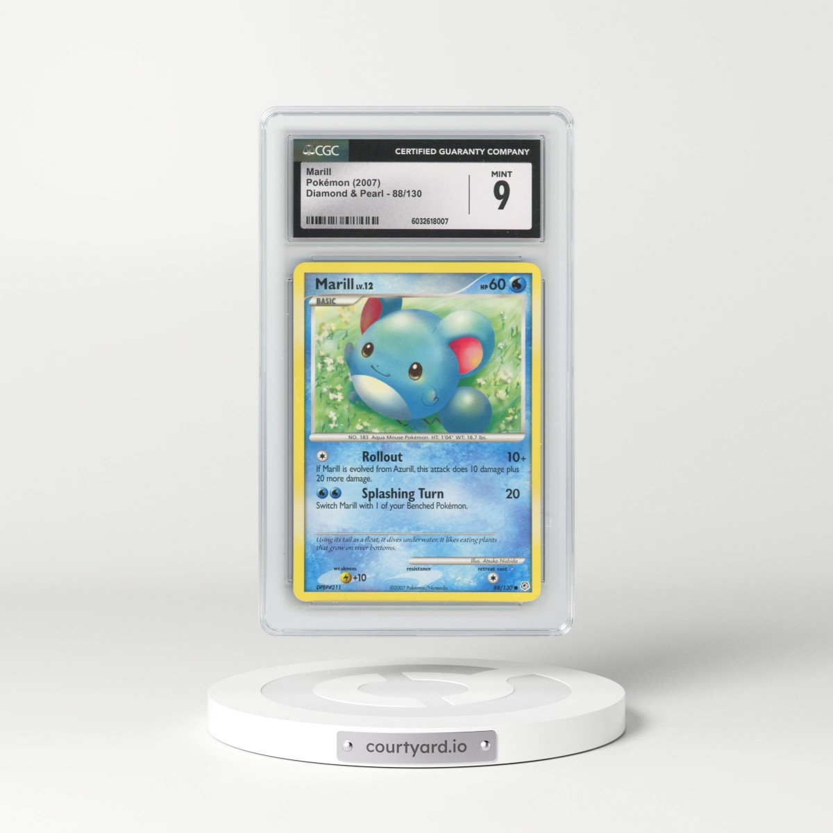 2007 Diamond & Pearl #88/130 Marill (CGC 9 MINT)