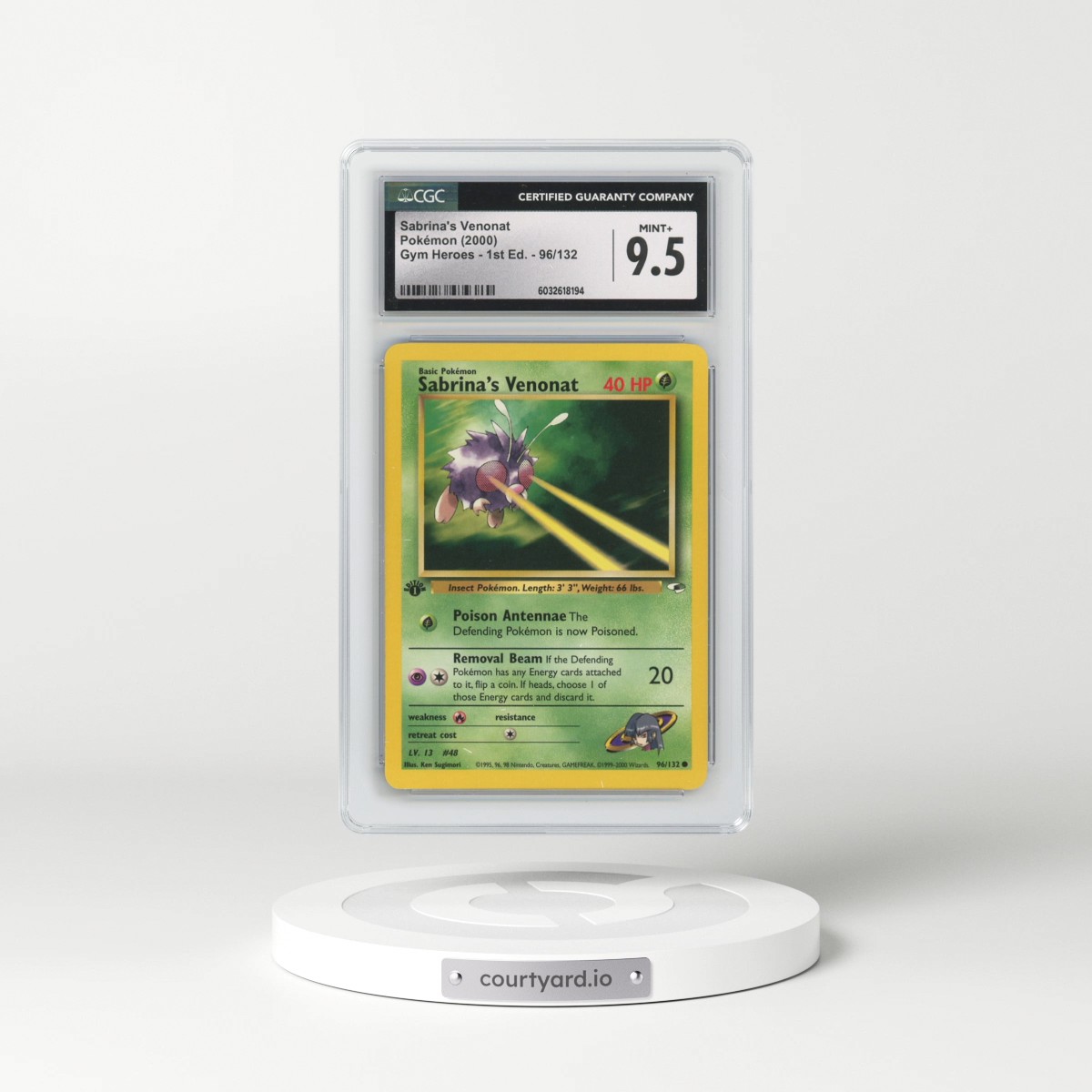 2000 Gym Heroes #96/132 Sabrina's Venonat - 1st Edition 1st Edition (CGC 9.5 MINT+)