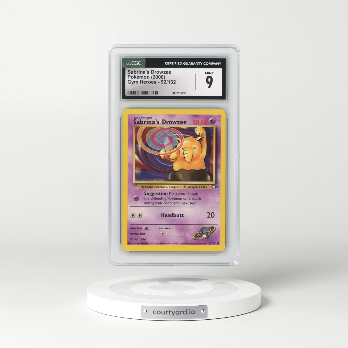 2000 Gym Heroes #92/132 Sabrina's Drowzee (CGC 9 MINT)