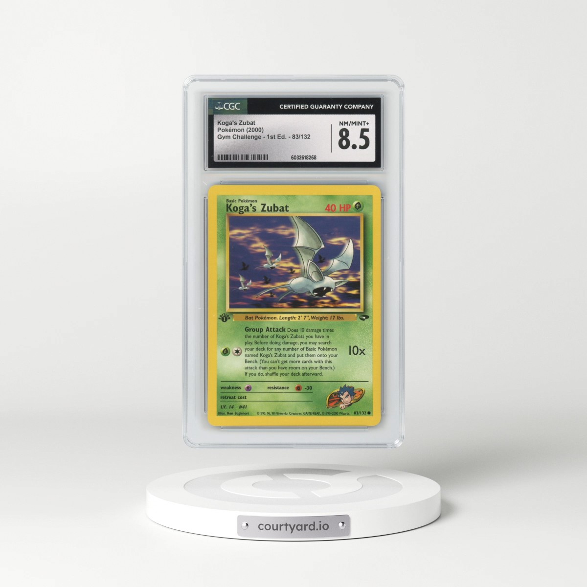 2000 Gym Challenge #83/132 Koga's Zubat - 1st Edition 1st Edition (CGC 8.5 NM-MT+)