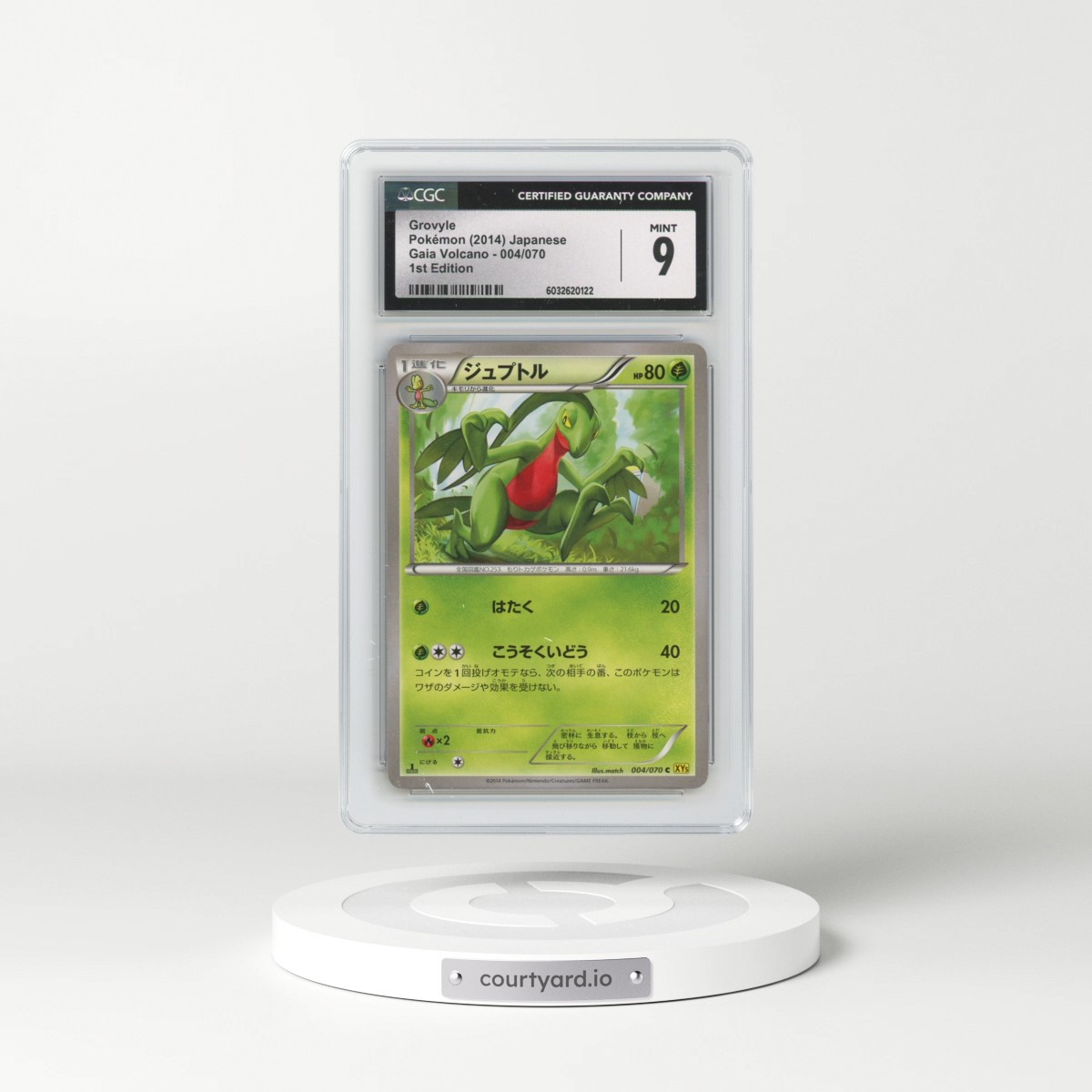 2014 Gaia Volcano - XY5 (Yellow) #004/070 Grovyle - 1st Edition (CGC 9 MINT)