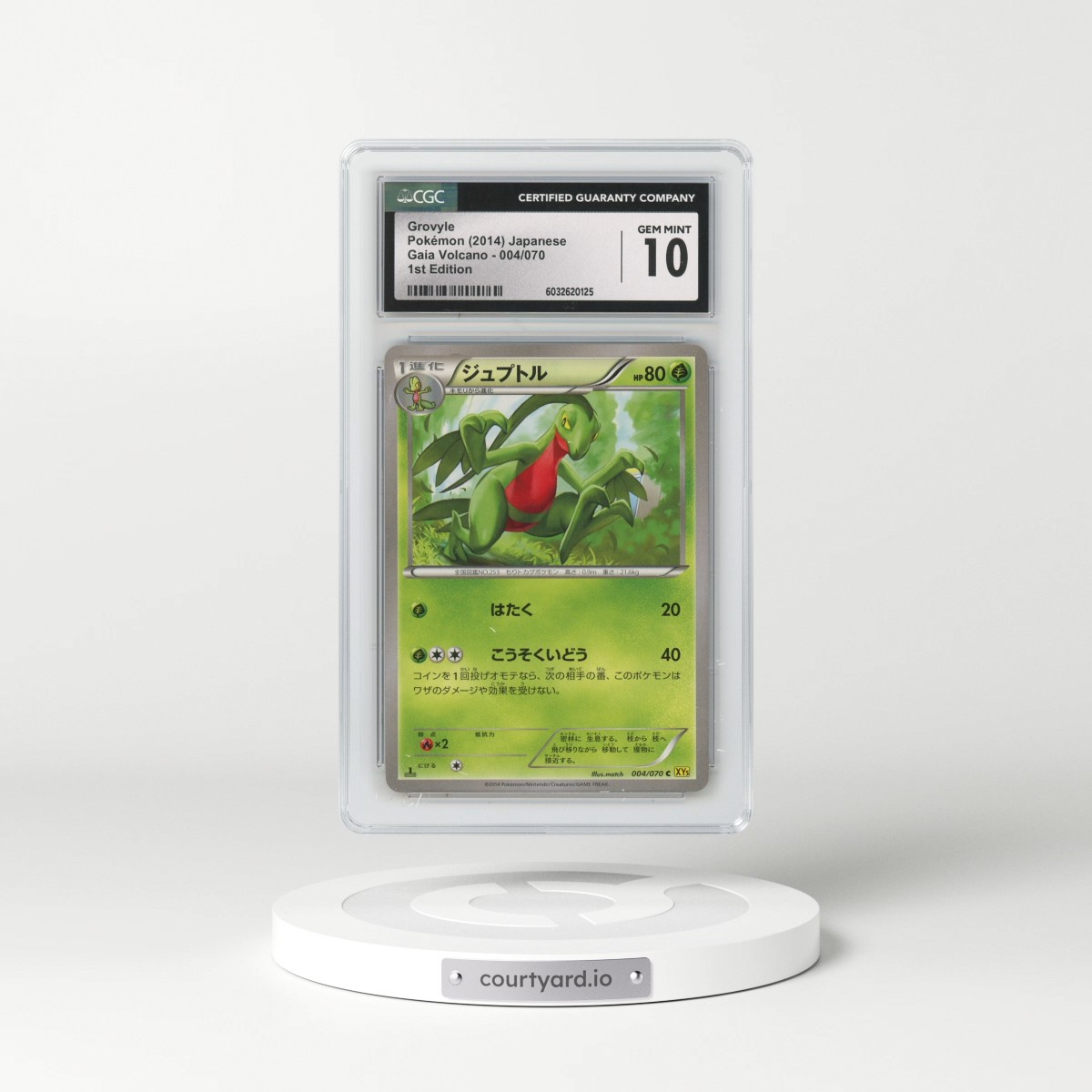2014 Gaia Volcano - XY5 (Yellow) #004/070 Grovyle - 1st Edition (CGC 10 GEM MINT)