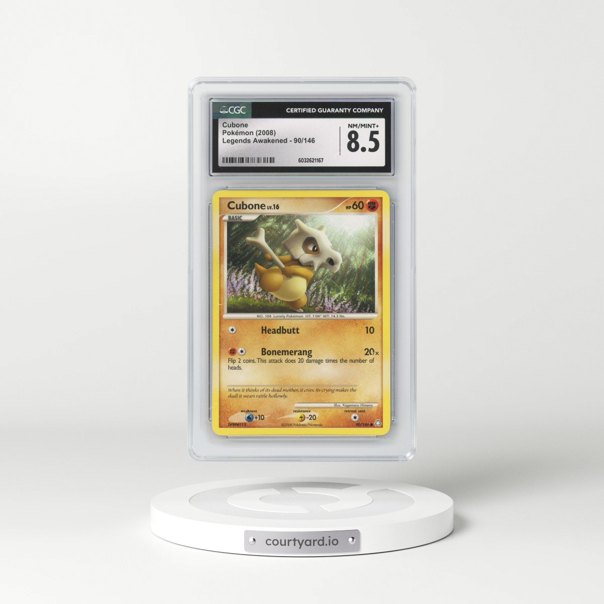 2008 Legends Awakened #90/146 Cubone (CGC 8.5 NM-MT+)