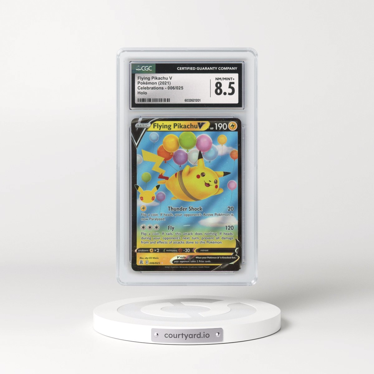 2021 Celebrations #006/025 Flying Pikachu V - Holo (CGC 8.5 NM-MT+)
