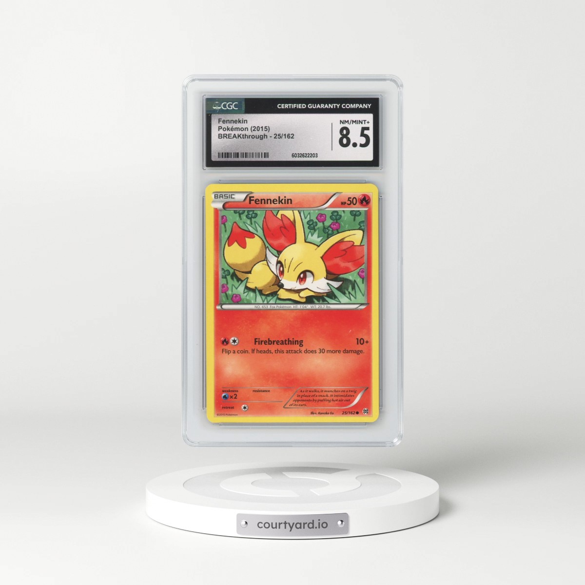 2015 BREAKthrough #25/162 Fennekin (CGC 8.5 NM-MT+)