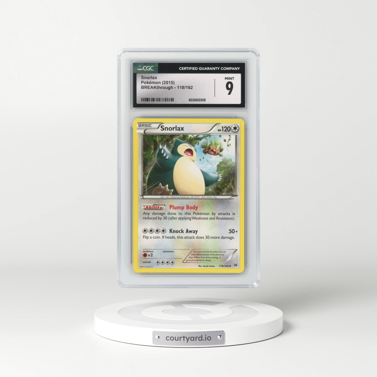 2015 BREAKthrough #118/162 Snorlax (CGC 9 MINT)