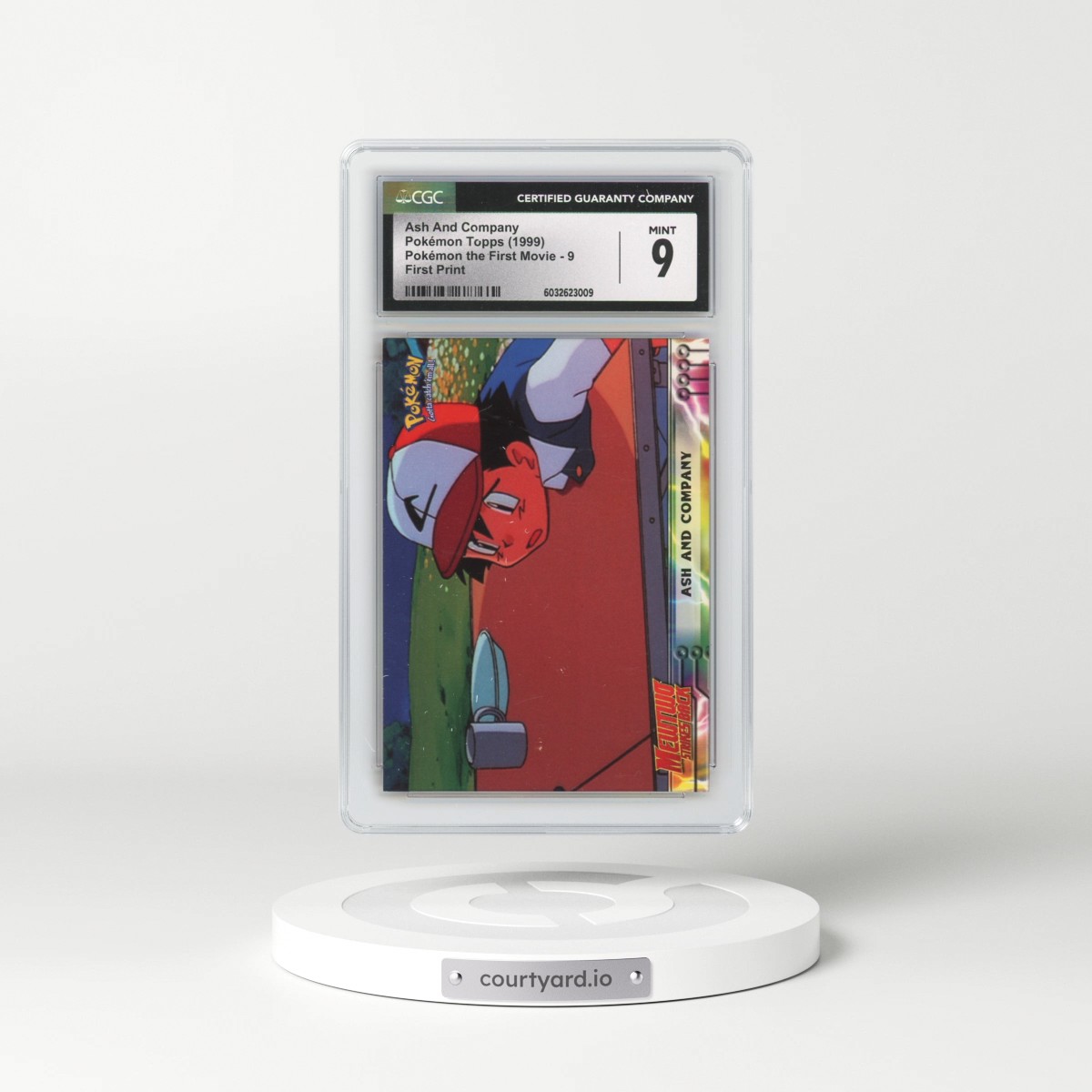 1999 Pokémon the First Movie #9 Ash And Company - First Print (Blue Topps Logo) (CGC 9 MINT)