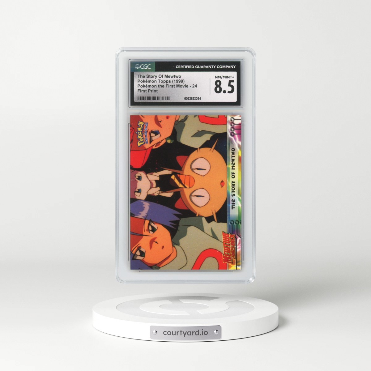 1999 Pokémon the First Movie #24 The Story Of Mewtwo - First Print (Blue Topps Logo) (CGC 8.5 NM-MT+)