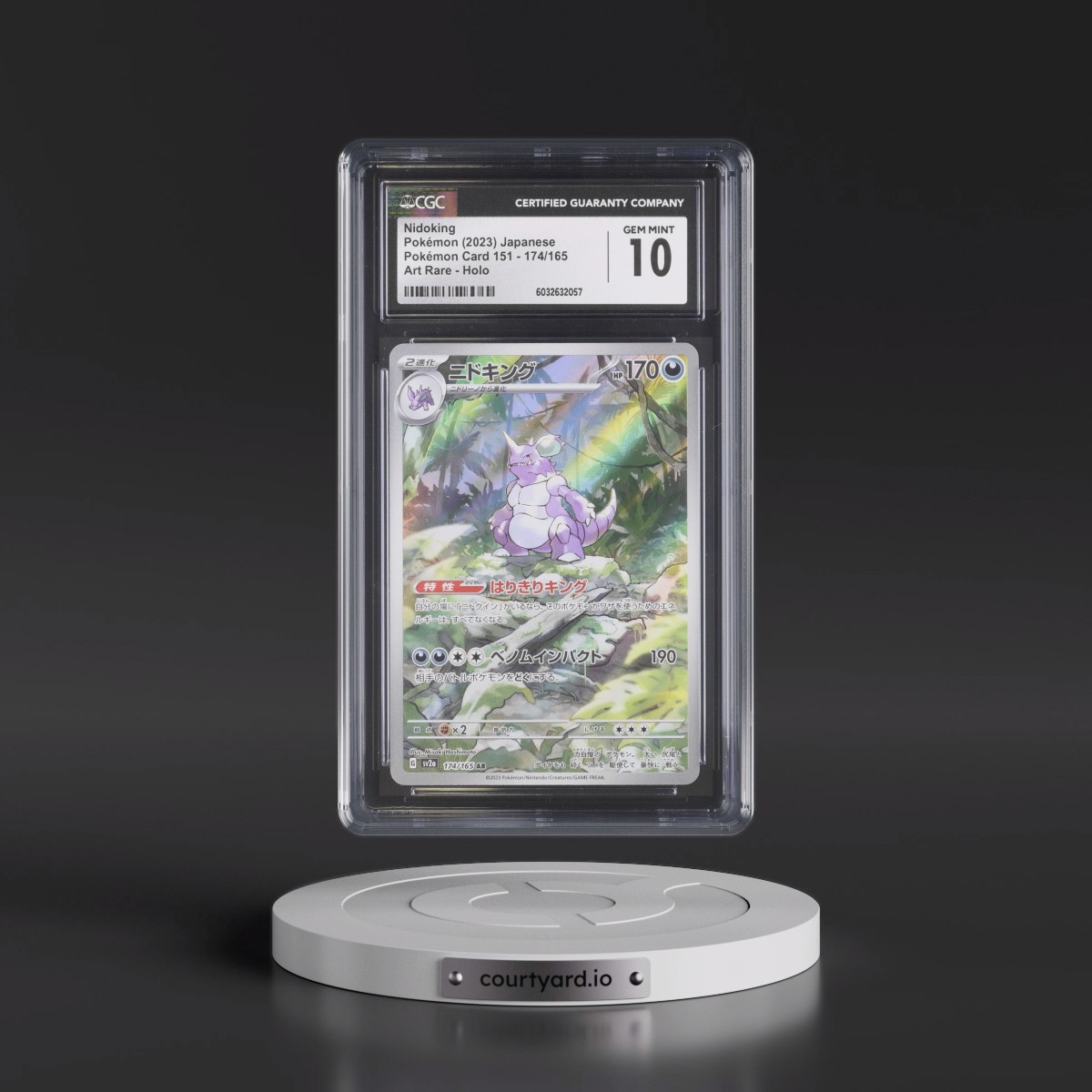2023 Pokémon Card 151 #174/165 Nidoking - Art Rare Holo (CGC 10 GEM MINT)
