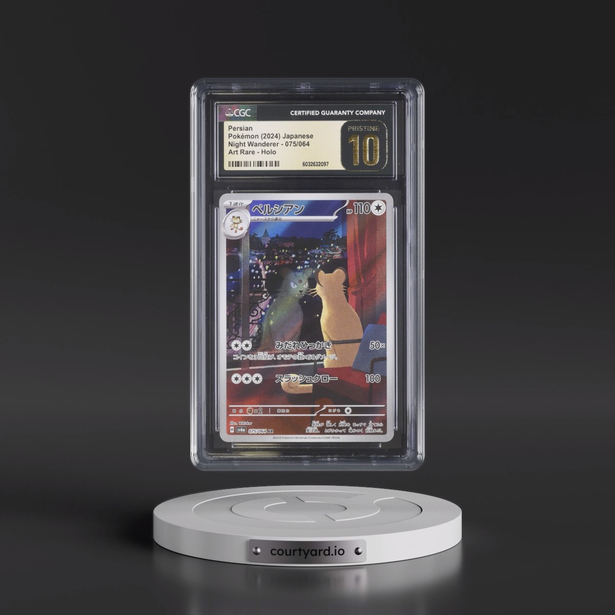 2024 Night Wanderer #075/064 Persian - Art Rare Holo (CGC 10 PRISTINE)