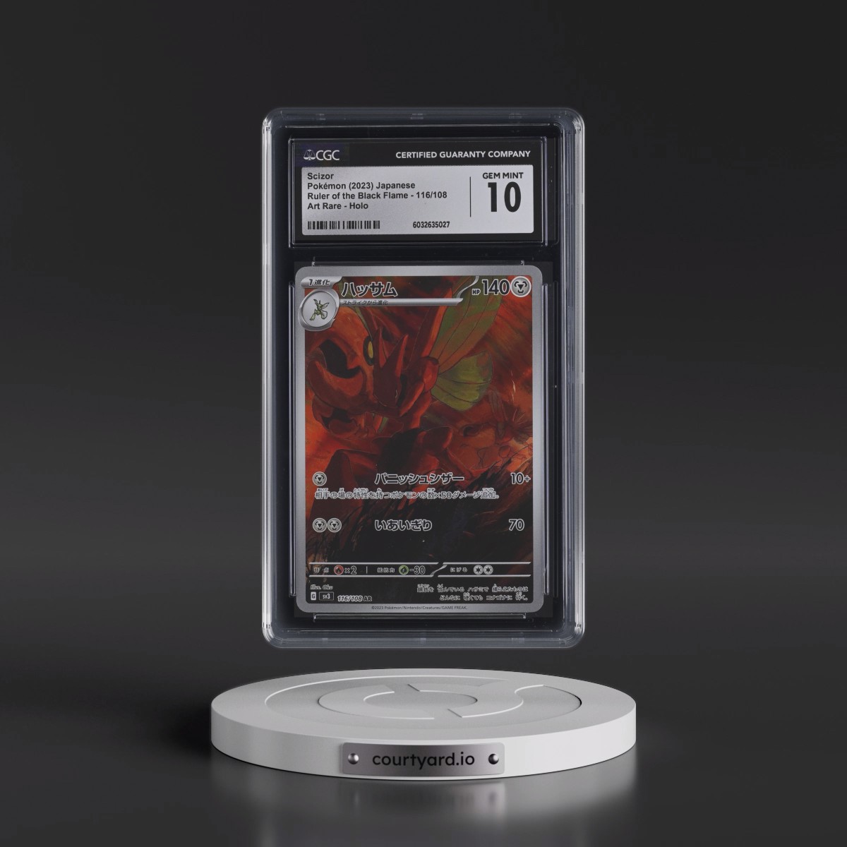 2023 Ruler of the Black Flame #116/108 Scizor - Art Rare Holo (CGC 10 GEM MINT)