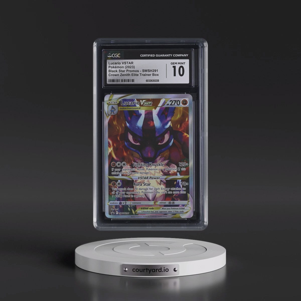 2017 Black Star Promos - Sword & Shield #SWSH291 Lucario VSTAR - Crown Zenith Elite Trainer Box (Holo) (CGC 10 GEM MINT)