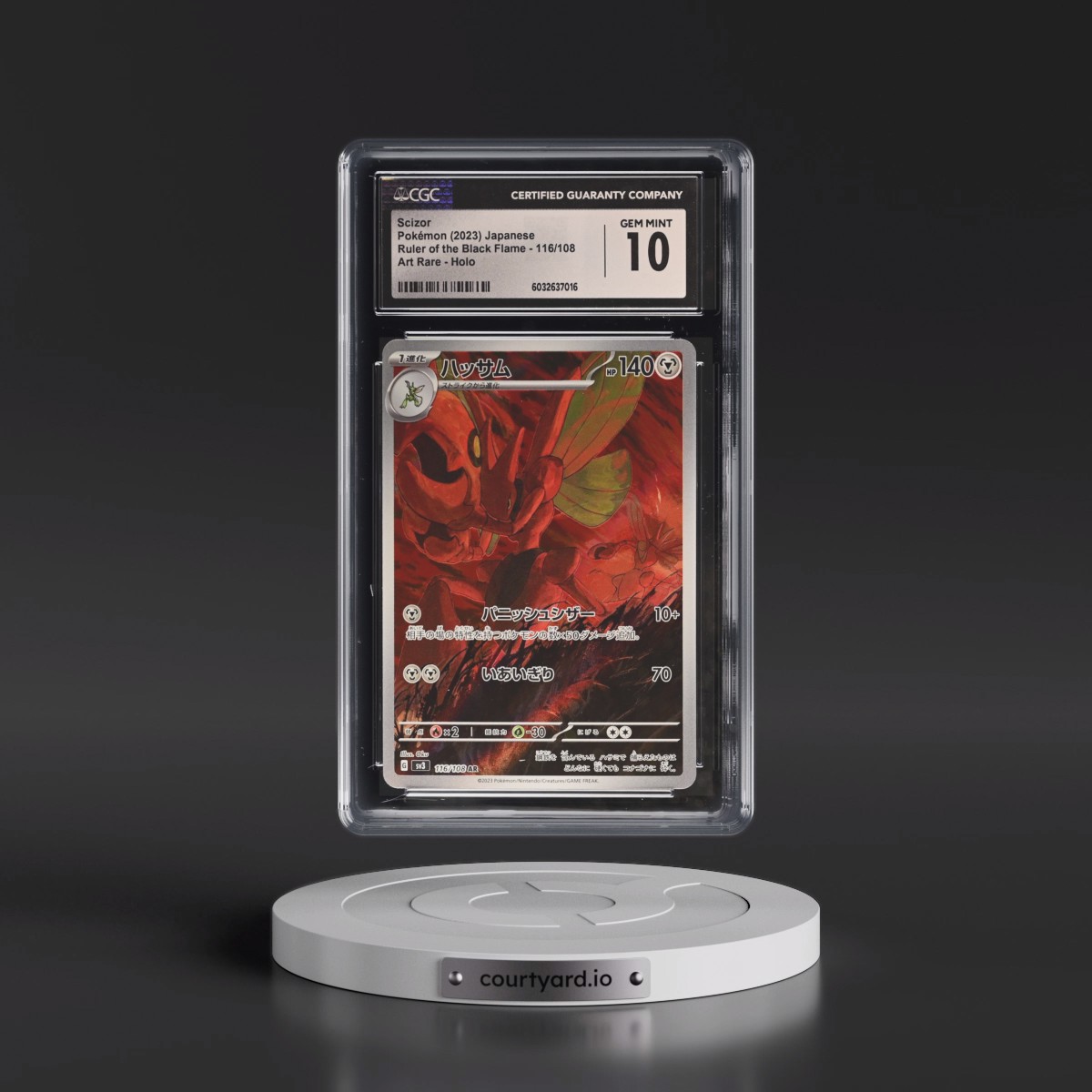 2023 Ruler of the Black Flame #116/108 Scizor - Art Rare Holo (CGC 10 GEM MINT)