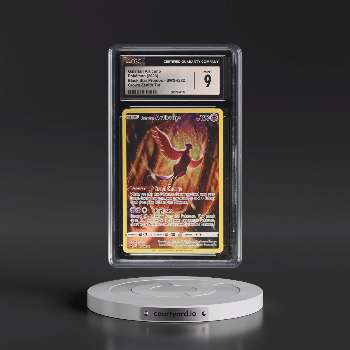 2017 Black Star Promos - Sword & Shield #SWSH282 Galarian Articuno - Crown Zenith Tin (Holo) (CGC 9 MINT)
