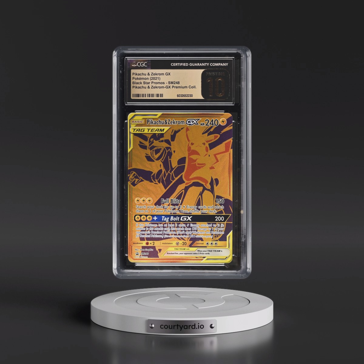 2016 Black Star Promos - Sun & Moon #SM248 Pikachu &amp; Zekrom GX - Holo Pikachu &amp; Zekrom GX Premium Collection (CGC 10 PRISTINE)