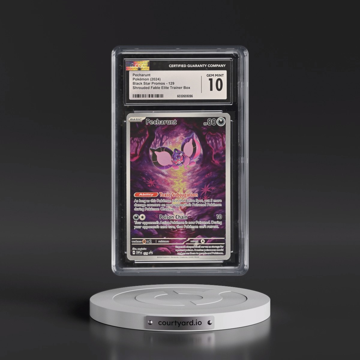 2023 Black Star Promos - Scarlet & Violet SVP EN #129 Pecharunt - Shrouded Fable Elite Trainer Box (Holo) (CGC 10 GEM MINT)