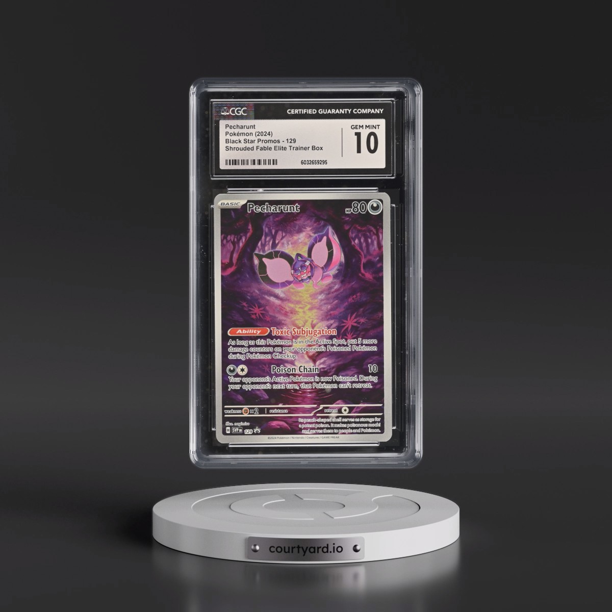 2023 Black Star Promos - Scarlet & Violet SVP EN #129 Pecharunt - Shrouded Fable Elite Trainer Box (Holo) (CGC 10 GEM MINT)