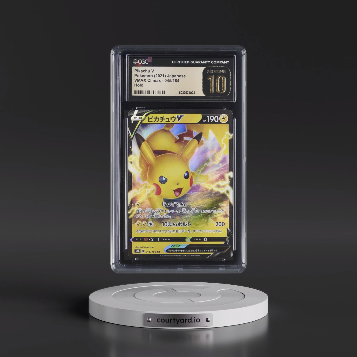 2021 VMAX Climax #045/184 Pikachu V - Holo (CGC 10 PRISTINE)