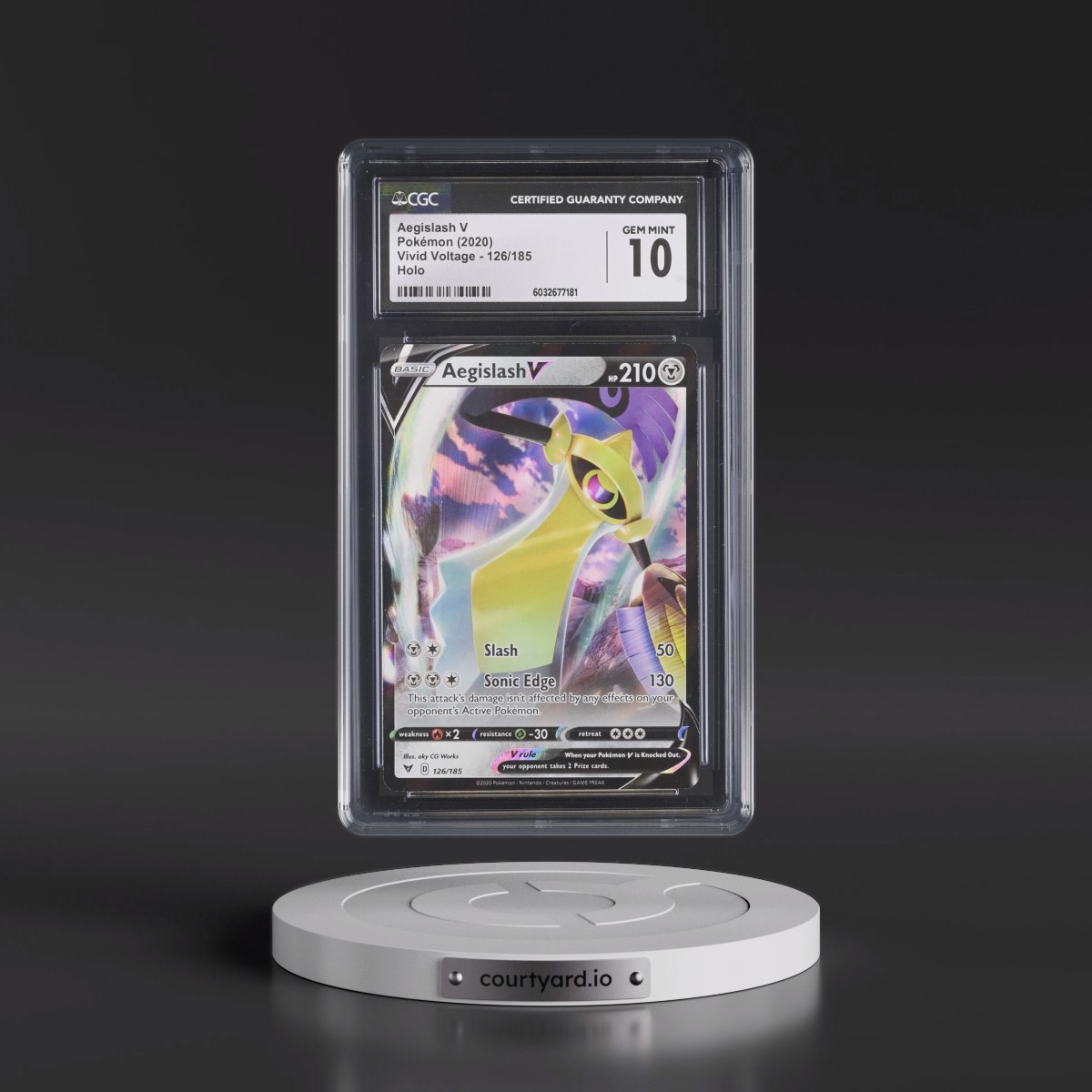 2020 Vivid Voltage #126/185 Aegislash V - Holo (CGC 10 GEM MINT)