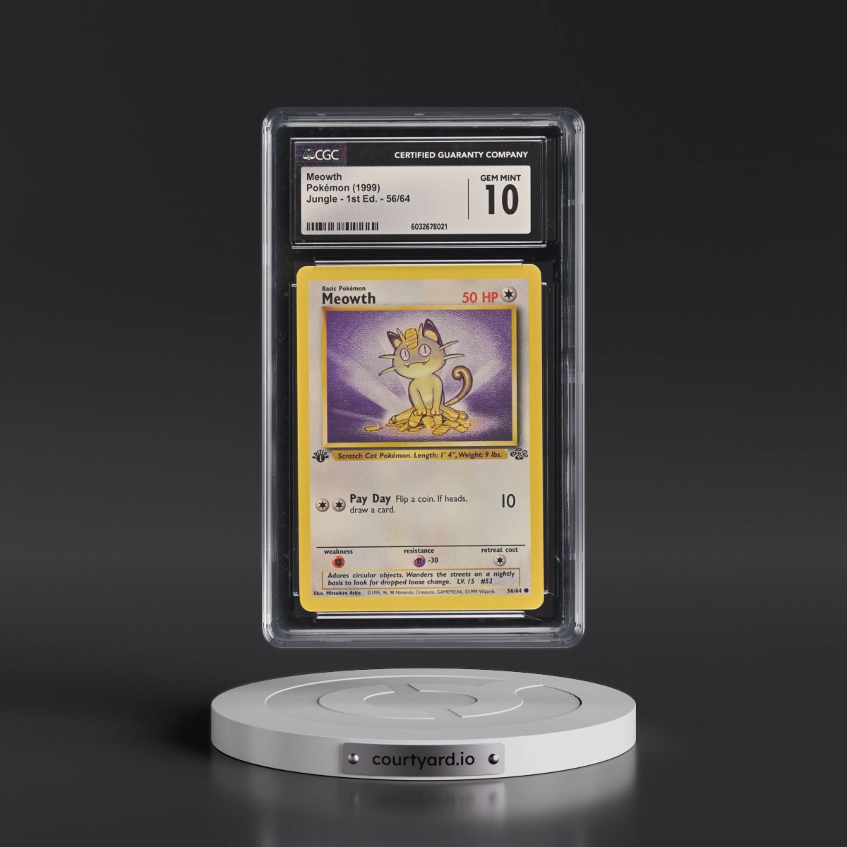1999 Jungle #56/64 Meowth - 1st Edition 1st Edition (CGC 10 GEM MINT)