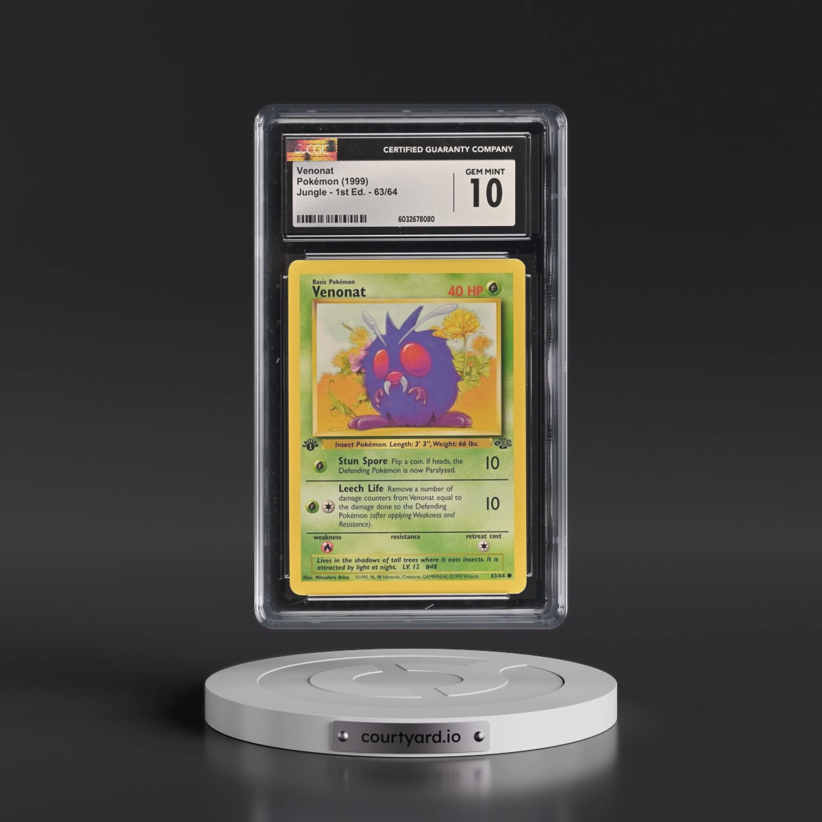 1999 Jungle #63/64 Venonat - 1st Edition 1st Edition (CGC 10 GEM MINT)