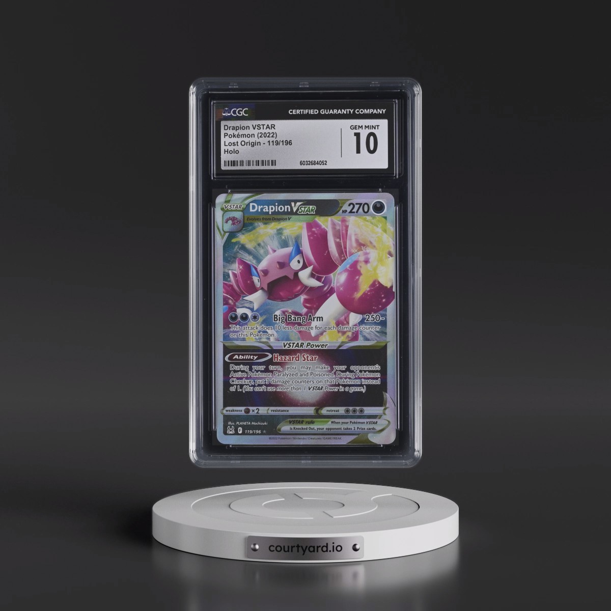 2022 Lost Origin #119/196 Drapion VSTAR - Holo (CGC 10 GEM MINT)