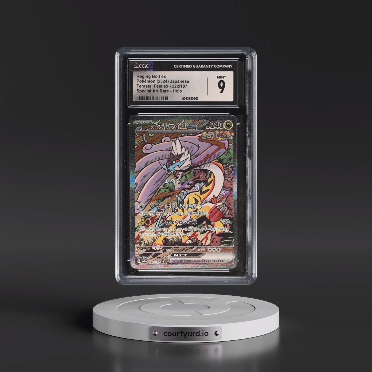 2024 High Class Pack: Terastal Fest ex - sv8a #222/187 Raging Bolt ex - Special Art Rare Holo (CGC 9 MINT)