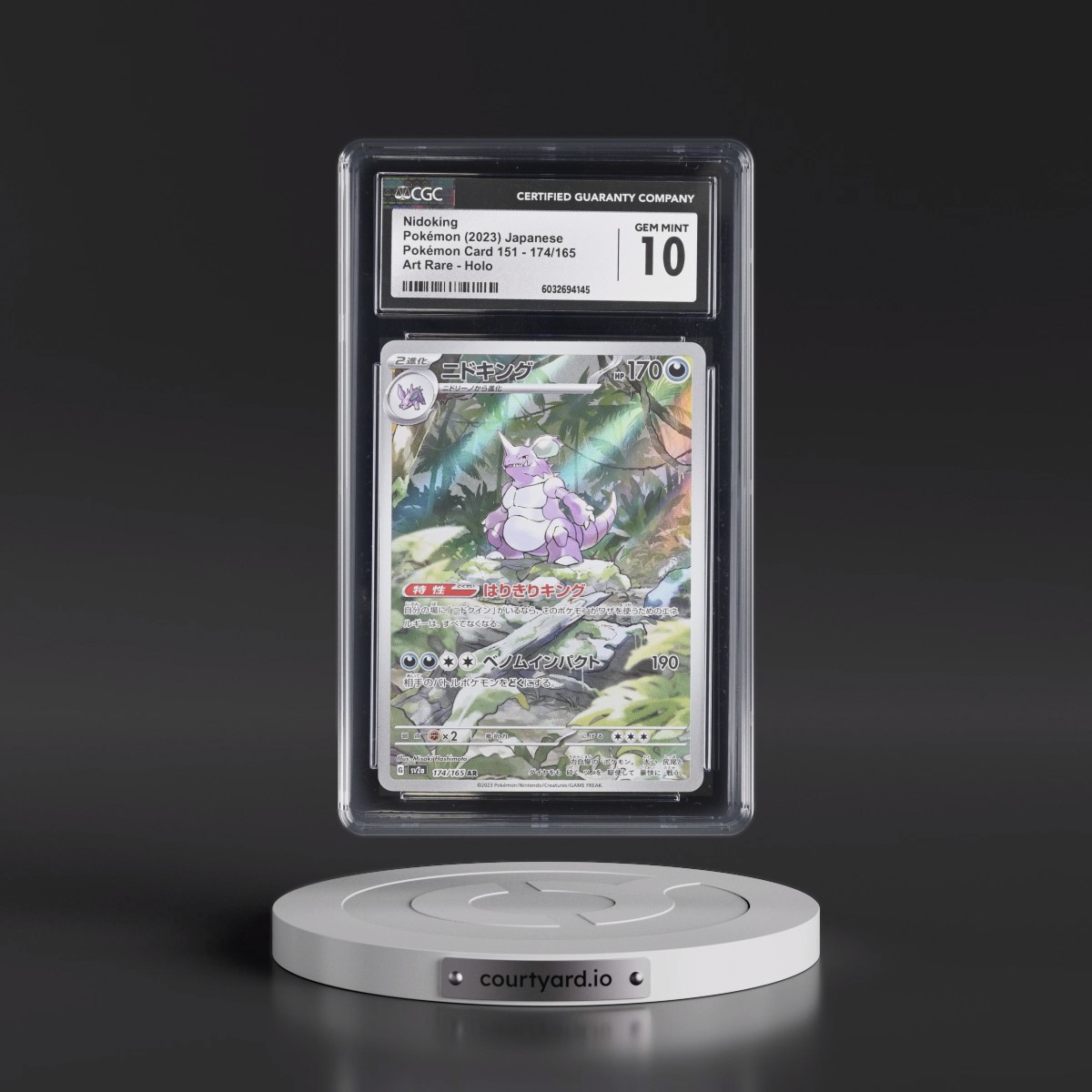 2023 Pokémon Card 151 #174/165 Nidoking - Art Rare Holo (CGC 10 GEM MINT)