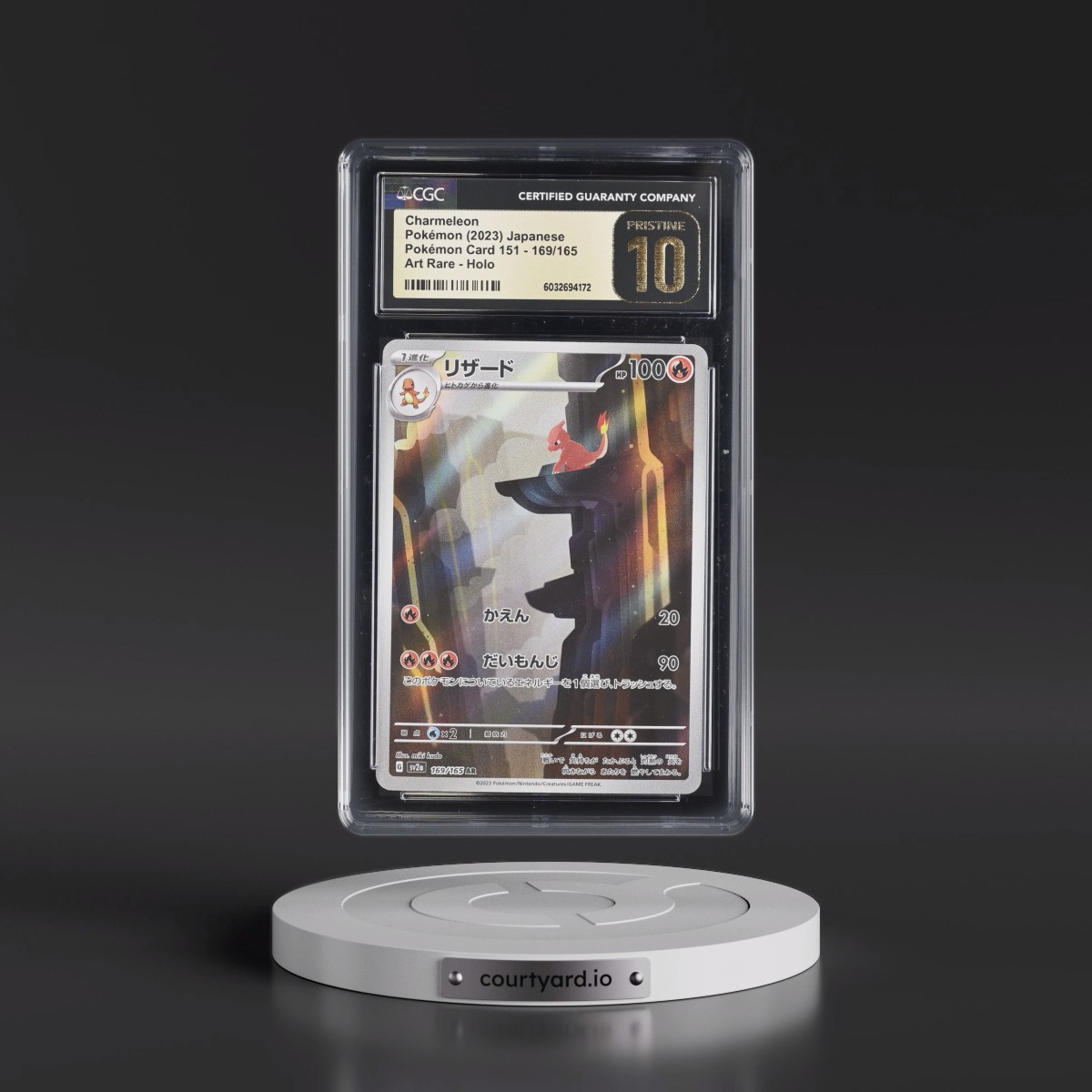 2023 Pokémon Card 151 #169/165 Charmeleon - Art Rare Holo (CGC 10 PRISTINE)