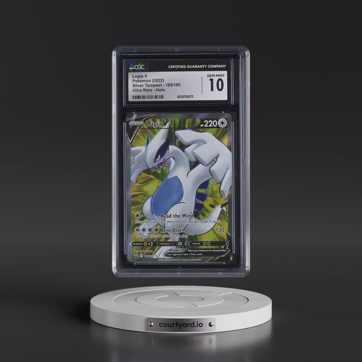 2022 Silver Tempest #185/195 Lugia V - Ultra Rare Holo (CGC 10 GEM MINT)
