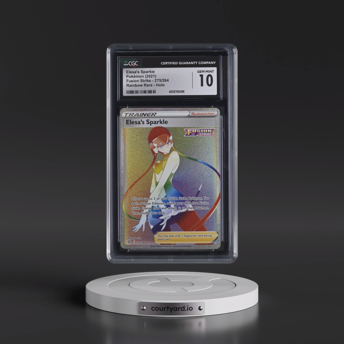 2019 Fusion Strike #275/264 Elesa's Sparkle - Rainbow Rare Holo (CGC 10 GEM MINT)