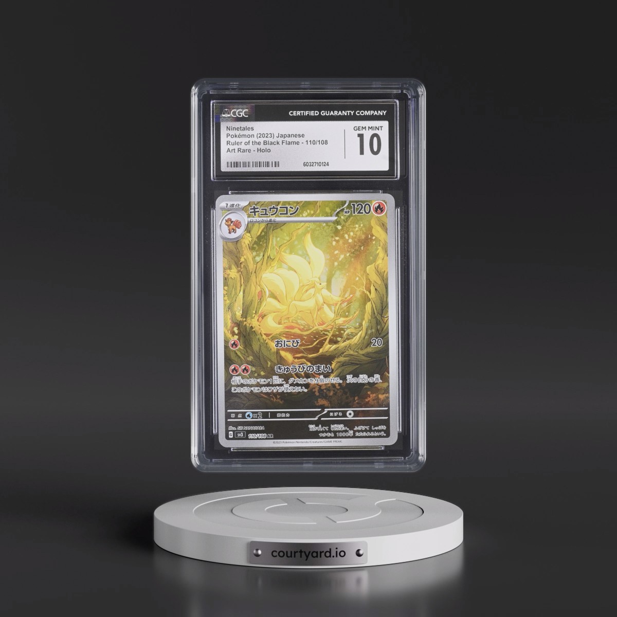 2023 Ruler of the Black Flame #110/108 Ninetales - Art Rare Holo (CGC 10 GEM MINT)