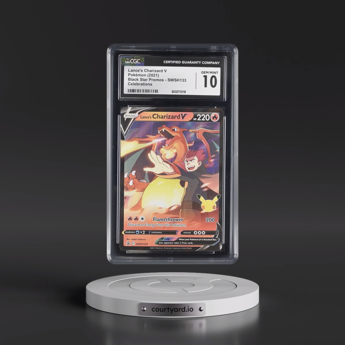 2017 Black Star Promos - Sword & Shield #SWSH133 Lance's Charizard V - Celebrations (Holo) (CGC 10 GEM MINT)