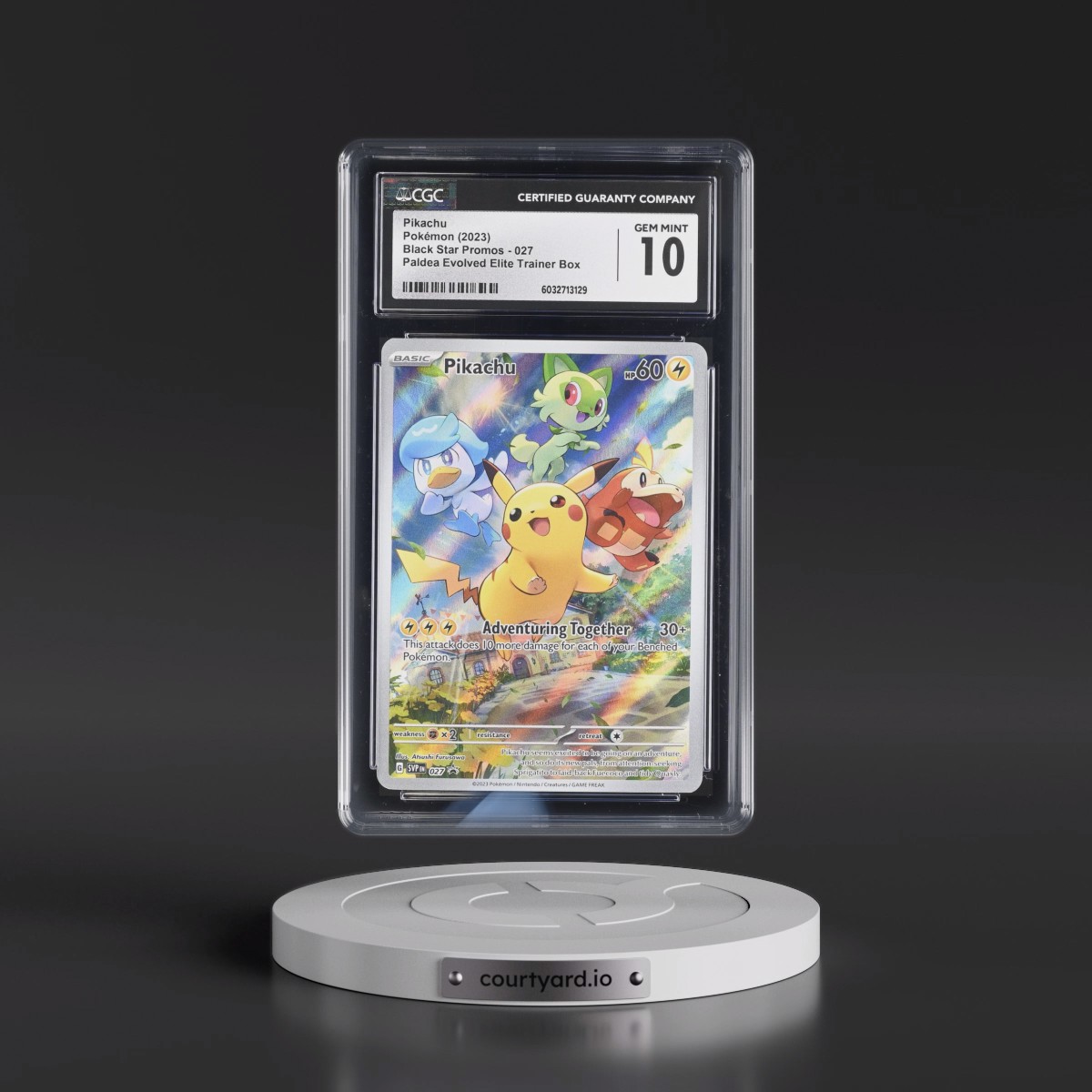 2023 Black Star Promos - Scarlet & Violet SVPEN #027 Pikachu - Paldea Evolved Elite Trainer Box (Holo) (CGC 10 GEM MINT)