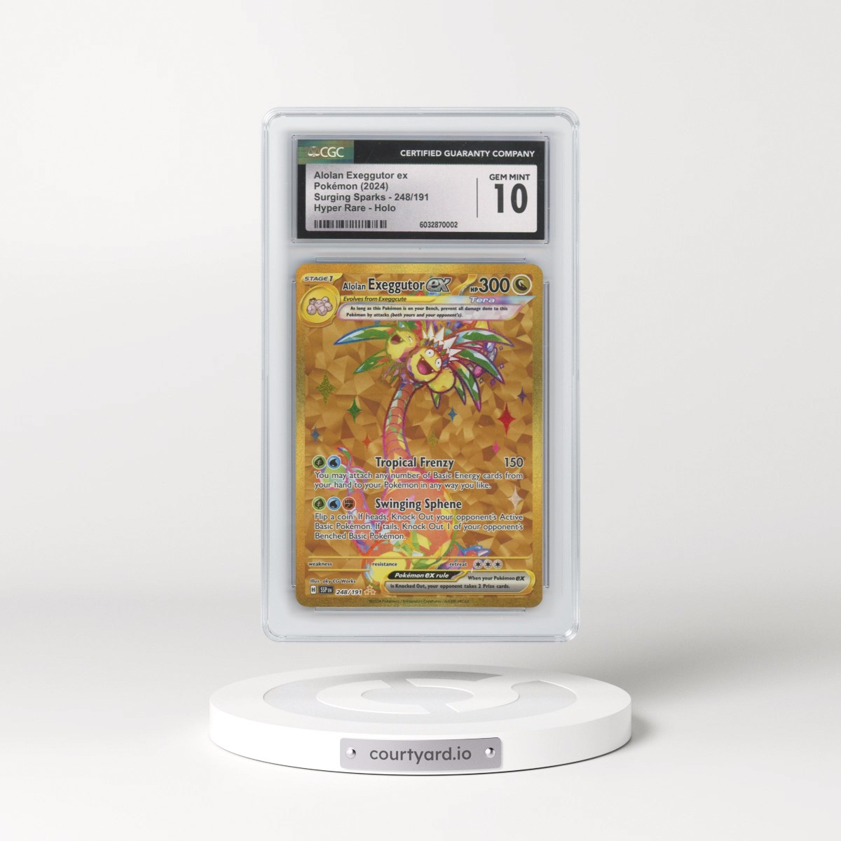 2024 Surging Sparks - SSP EN #248/191 Alolan Exeggutor ex - Hyper Rare Holo (CGC 10 GEM MINT)