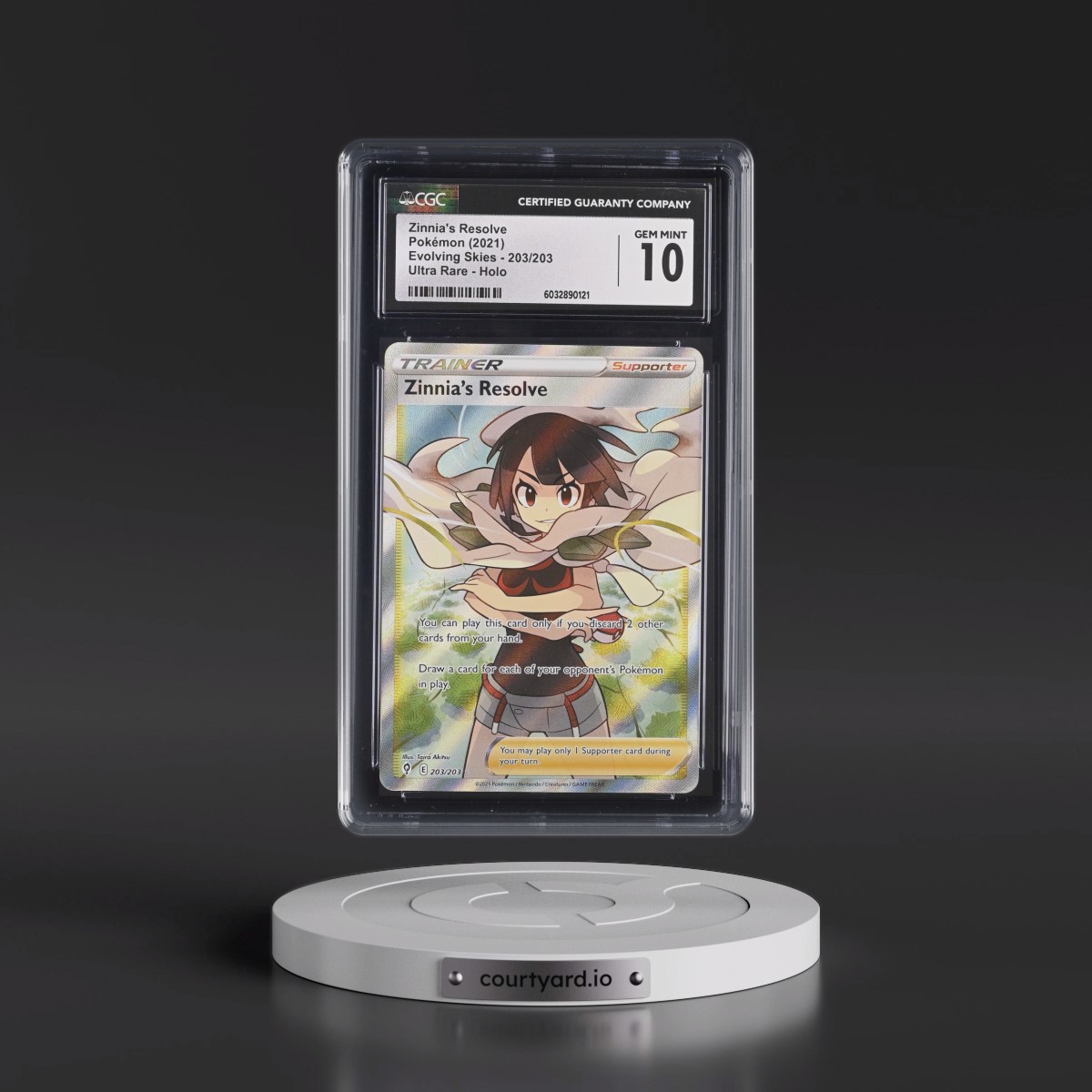 2021 Evolving Skies #203/203 Zinnia's Resolve - Ultra Rare Holo (CGC 10 GEM MINT)