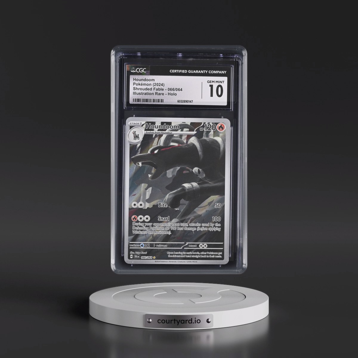 2023 Shrouded Fable - SFA EN #066/064 Houndoom - Illustration Rare Holo (CGC 10 GEM MINT)