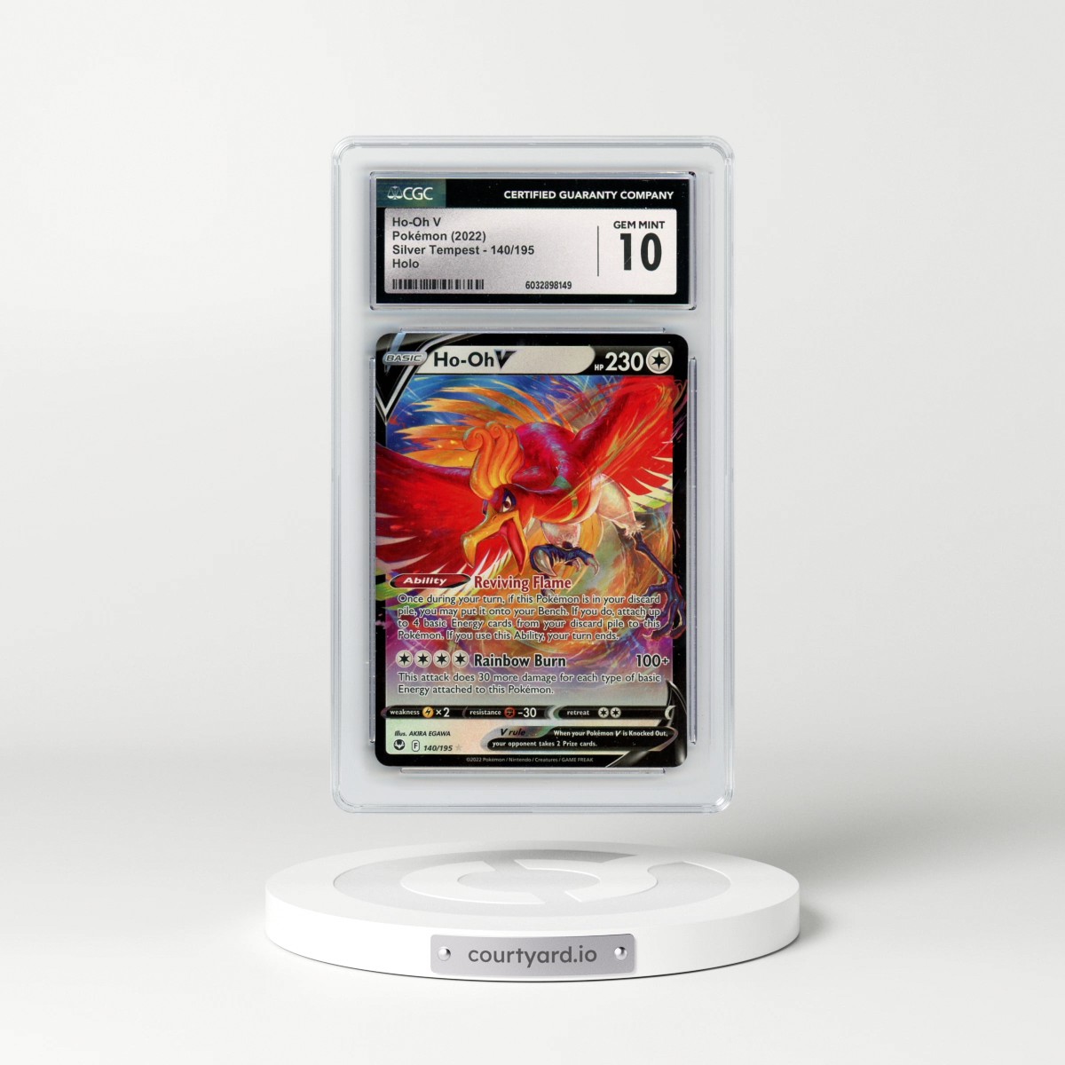 2022 Silver Tempest #140/195 Ho-Oh V - Holo (CGC 10 GEM MINT)